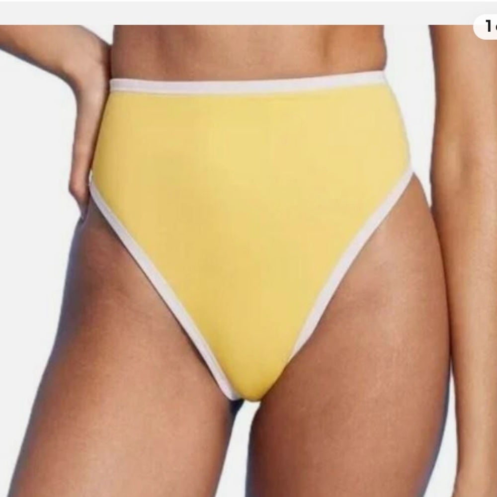 Shade & Shore Yellow Bikini Bottom high waisted bikini bottoms size XL